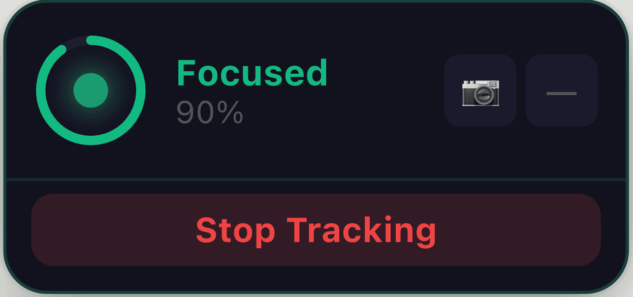 POLAR widget sitting quietly in the corner while the user reads — nearly invisible during a focused session